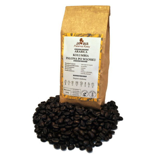 Palona po włosku 2000x2000 Kraków Palarnia Kawy Ja-Wa Kawa ziarnista Arabica Kolumbia Palona po włosku ciemno palona